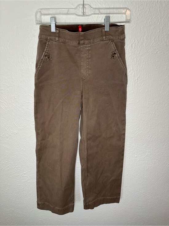 SPANX Pants - SPANX Women's Petite Small Cropped Pants Brown Stretch Shaping Slim Straight